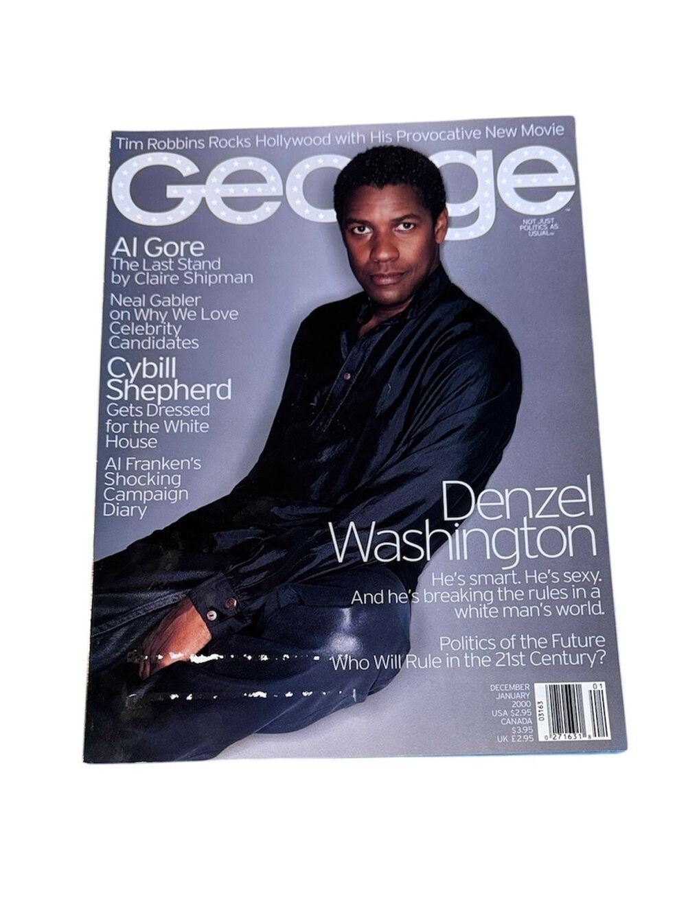 Vintage George Magazine Featuring Denzel Washington Dec. 1999 / Jan 2000
